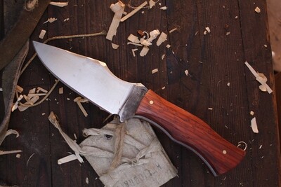 Barrett Knives Ranger 4” Spearpoint Hunter / Bloodwood / Satin Forged 1095