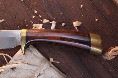Browning Vintage 1970's 37181 3.5" Drop Point Hunter / Rosewood &amp; Brass / Satin High Carbon ( Pre Owned )