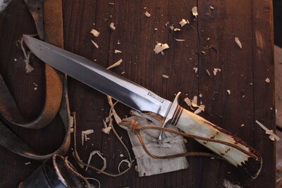 Randall Made 1950's Vintage Model 1-8 8" Fixed Blade / Indexed Sambar Stag / Satin 01 ( Pre Owned )