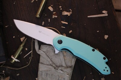 Steel Will Cutjack 3" Folding Knife / Teal G-10 / White Cerakote M390 ( Pre Owned )