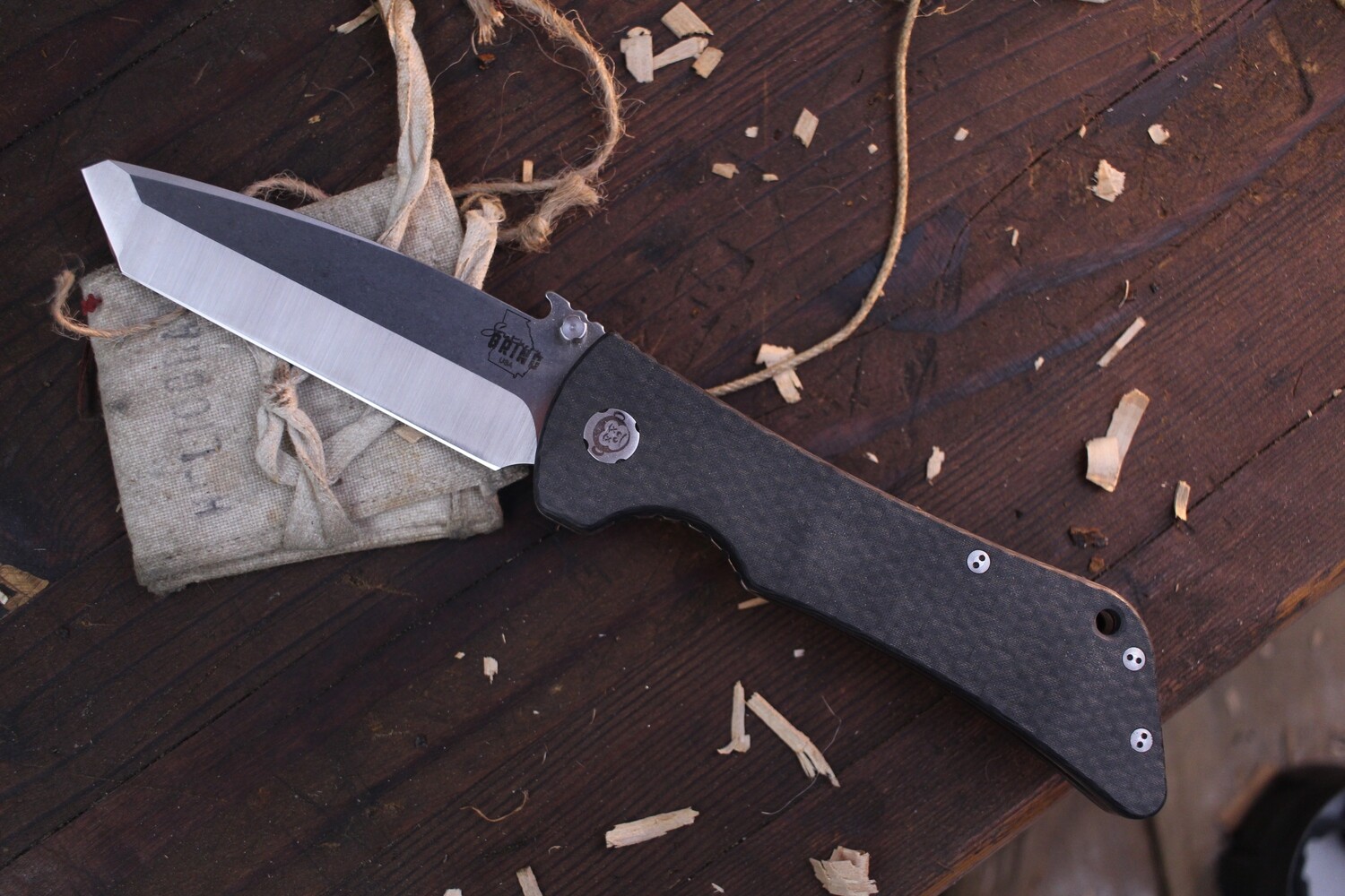 Southern Grind Bad Monkey 4&quot; Wavehook™ Framelock Folder / Carbon Fiber / Satin 14C28N Spanto ( Pre Owned )