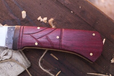 Barrett Knives Slicer 3.75” Fixed Blade / Purple Heartwood / Alaskan Forged Satin 1095