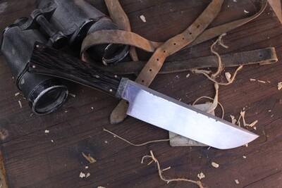 Barrett Knives Hunter's Butcher 8.5” Fixed Blade / Wenge & Burl Guard / Alaskan Forged 5160