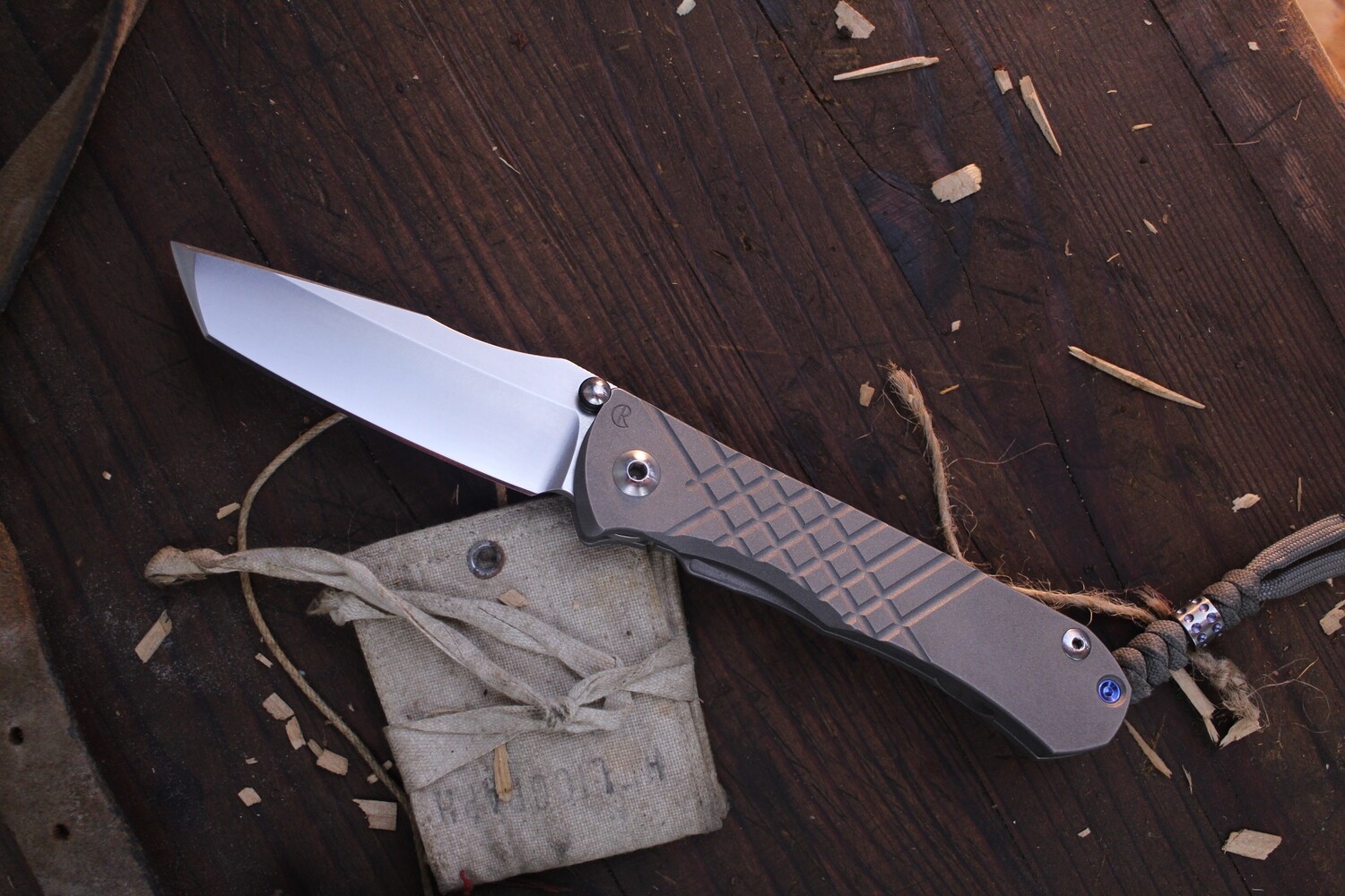 Chris Reeve Umnumzaan 3.675&quot; Framelock Folder / Milled Titanium Scales / Satin S45VN Tanto ( Pre Owned )
