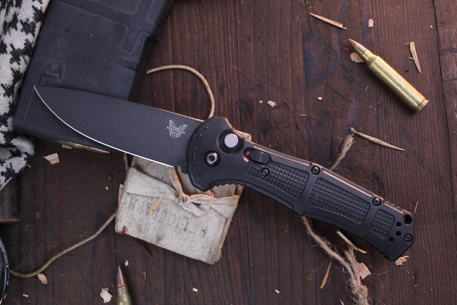 Benchmade Claymore 3.6&quot; Auto Buttonlock Folder / Black Grivory / Tungsten CPM-D2 ( Pre Owned )