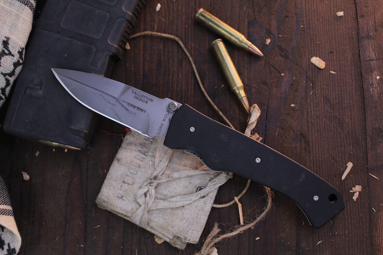 Lone Wolf Val-Matic 3.5&quot; D/A Automatic Knife / Black G10 / Bead Blasted S30V ( Pre Owned )