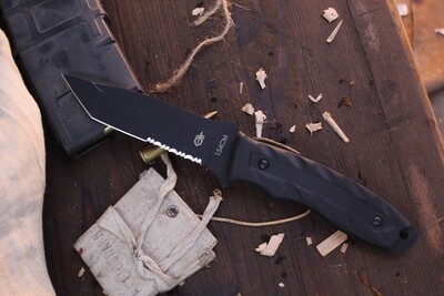 Gerber CFB Combat 4.25" Fixed Blade Knife, 154CM / Tanto Black Blade / Partially Serrated ( Pre Owned)