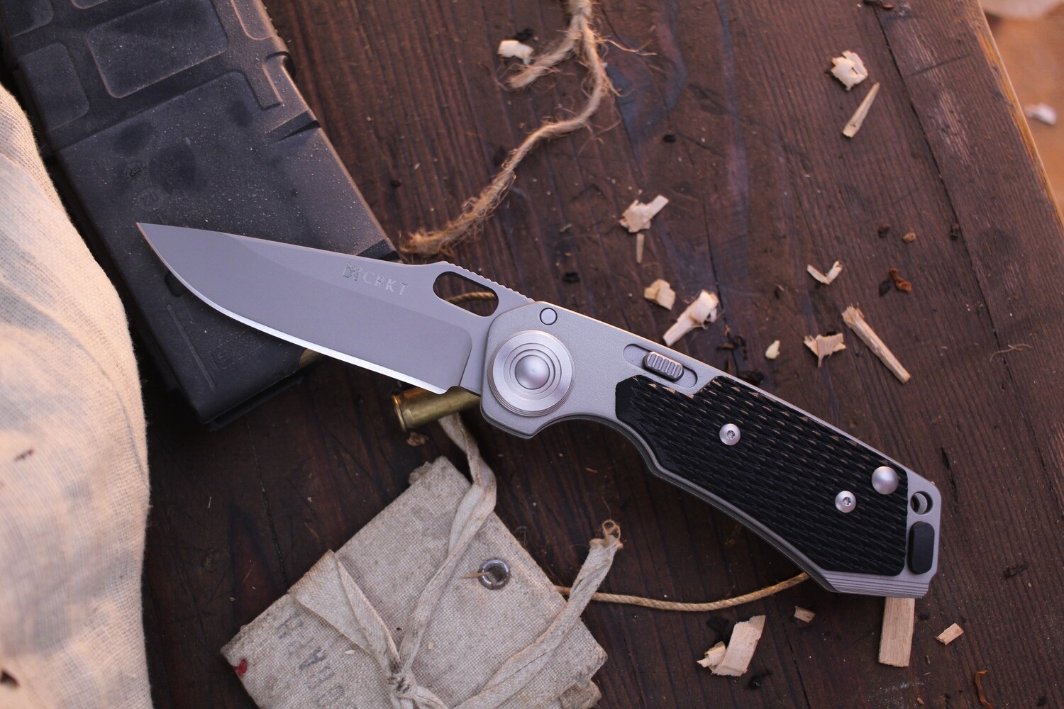 CRKT HAWK D.O.G. 3.5&quot; Folding Knife, AUS-8 / Black Zytel ( Pre Owned )