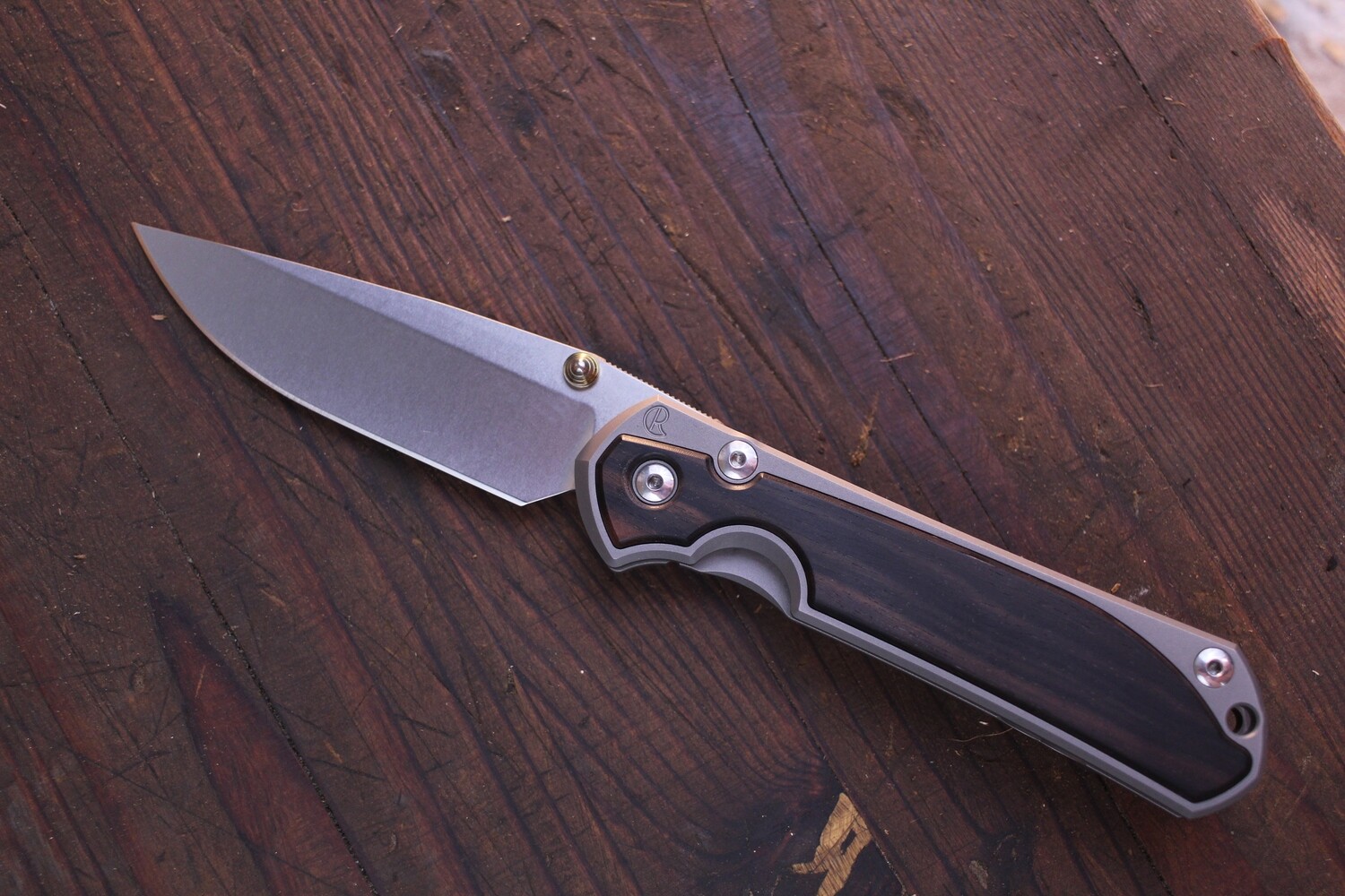 Chris Reeve Knives Large Sebenza 31 3.625&quot; Frame Lock Knife / Macassar Ebony / Stonewash S45VN ( Pre Owned )