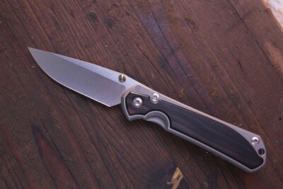 Chris Reeve Knives Large Sebenza 31 3.625&quot; Frame Lock Knife / Macassar Ebony / Stonewash S45VN ( Pre Owned )