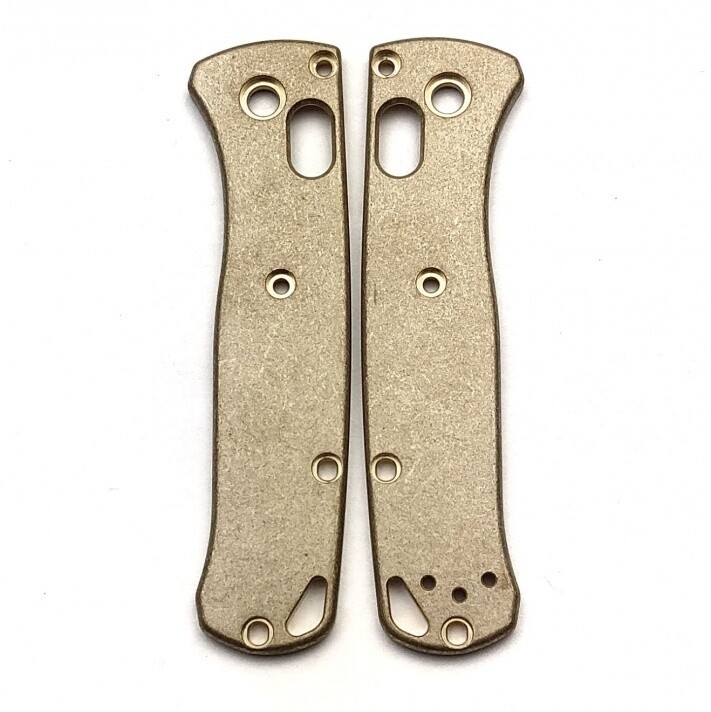 Flytanium Benchmade Mini Bugout Stonewash Brass Scales