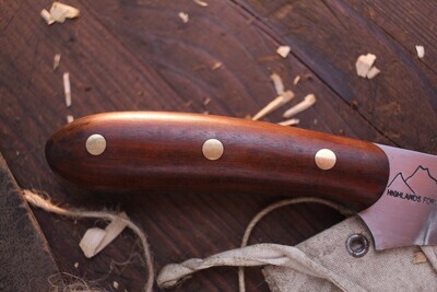 Highlands Forge 5" Fixed Blade Hunter / Ironwood /  Satin Forged 1095