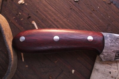 Highlands Forge 4.5" Fixed Blade Hunter / Purple Heartwood / Alaskan Forged San Mai 80CRV2 Damascus