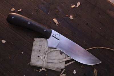Highlands Forge 5&quot; Fixed Blade Hunter / Wenge / Satin Forged 1095