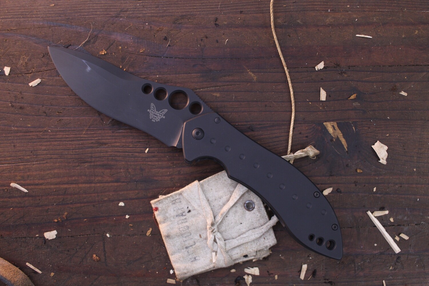 Benchmade Skirmish 4.3&quot; Frame Lock Folder / Black Cerakote Titanium / Black Cerakote S30V ( Pre Owned )