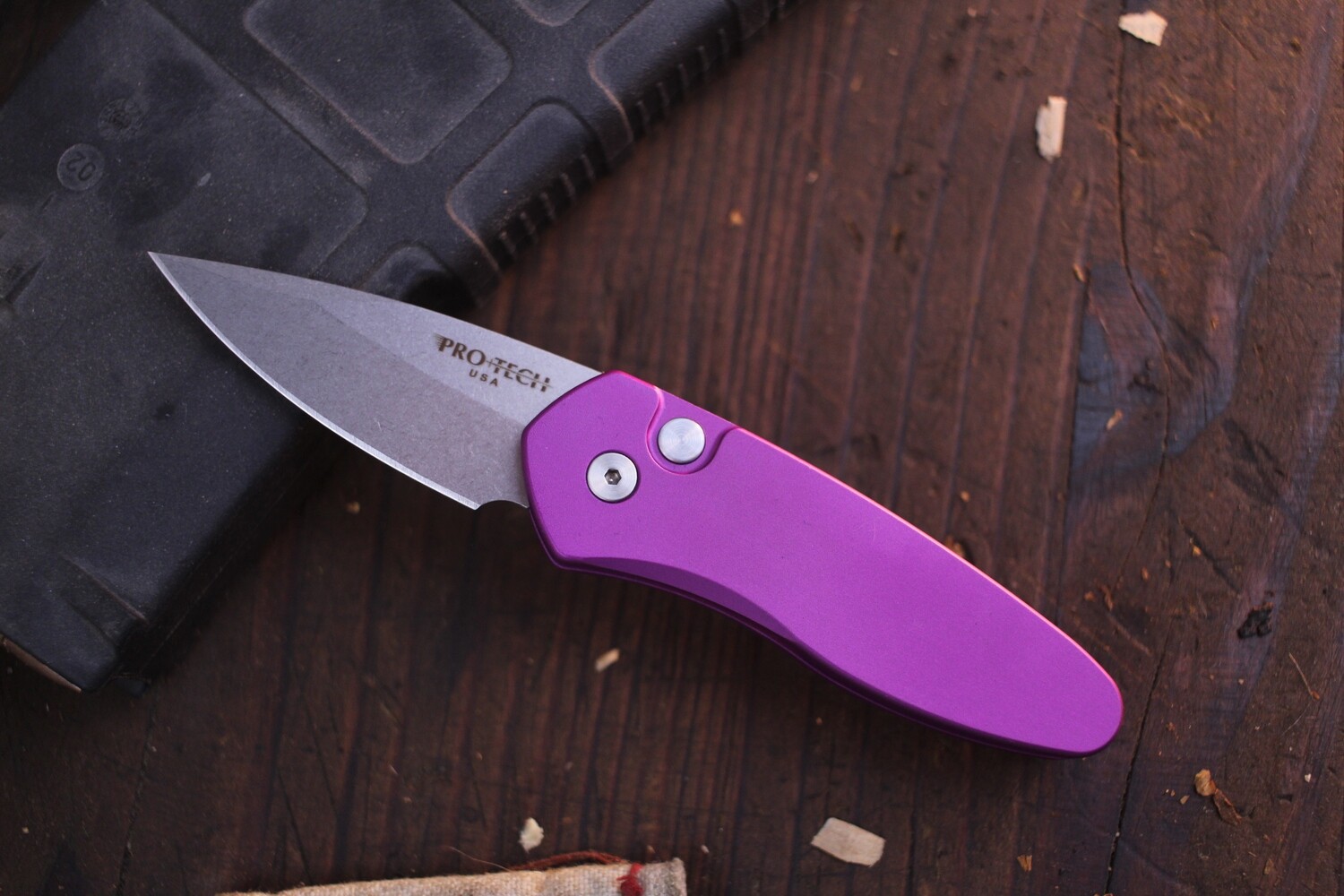 Pro-Tech Sprint 2&quot; AUTOButtonlock Folder / Purple Aluminum / Stonewashed S35VN