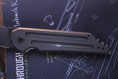 Hoback Knives Kwaiback 3.75" Framelock Flipper / Black Titanium / Black Nitro V ( Pre Owned )
