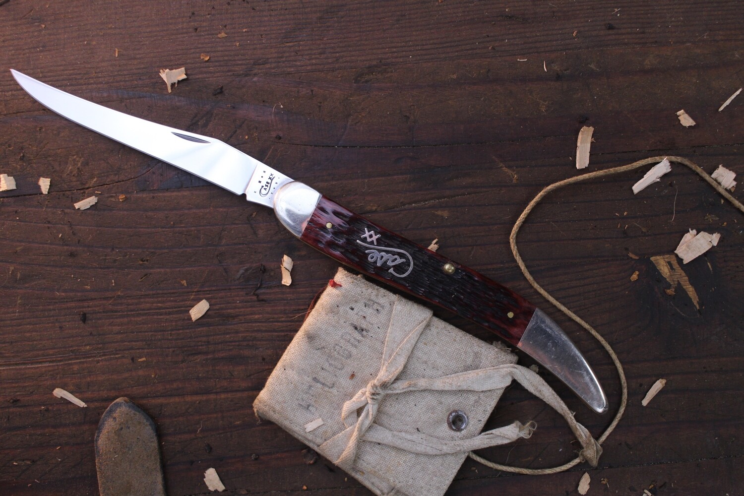 Case Large Toothpick 4.75&quot; Folding Knife / Walnut Jigged Bone / Satin ( Pre Owned )