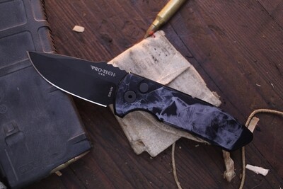 Pro-Tech Les George SBR 2.6" Automatic Knife / Venom Gray Aluminum / Black S35VN ( Pre Owned )