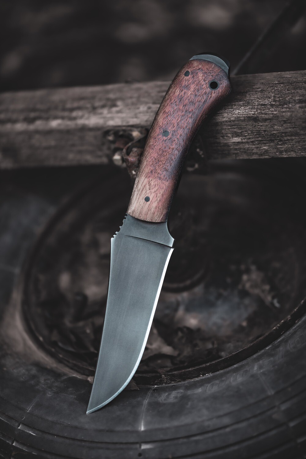 Winkler Knives Crusher Belt Knife 4" Fixed Blade / Walnut / Black 80CRV2