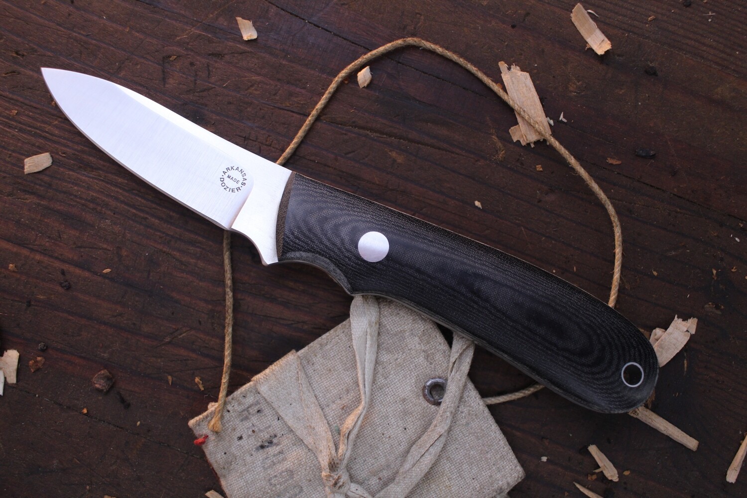Dozier K-8 Semi 2.75&quot; Skinner  / Black Micarta / Satin D2