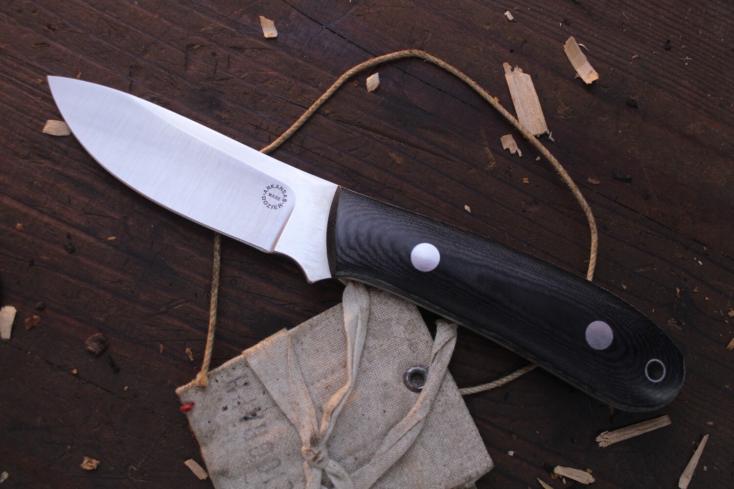 Dozier K-5 King’s River 3.25&quot; Skinner  / Black Micarta / Satin D2