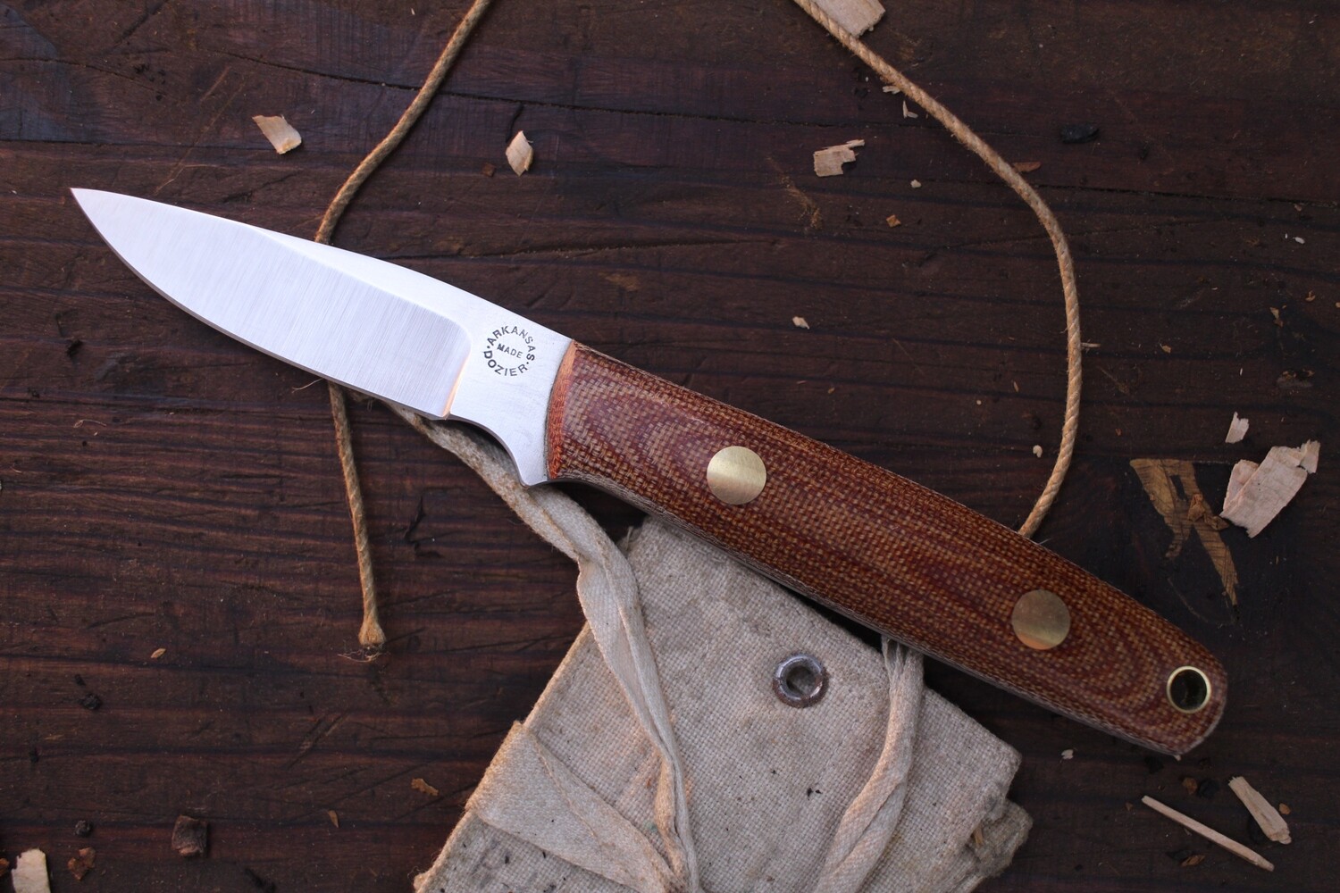 Dozier K35 Gentleman’s  2.5&quot; Fixed Blade  / Natural Canvas Micarta / Satin D2