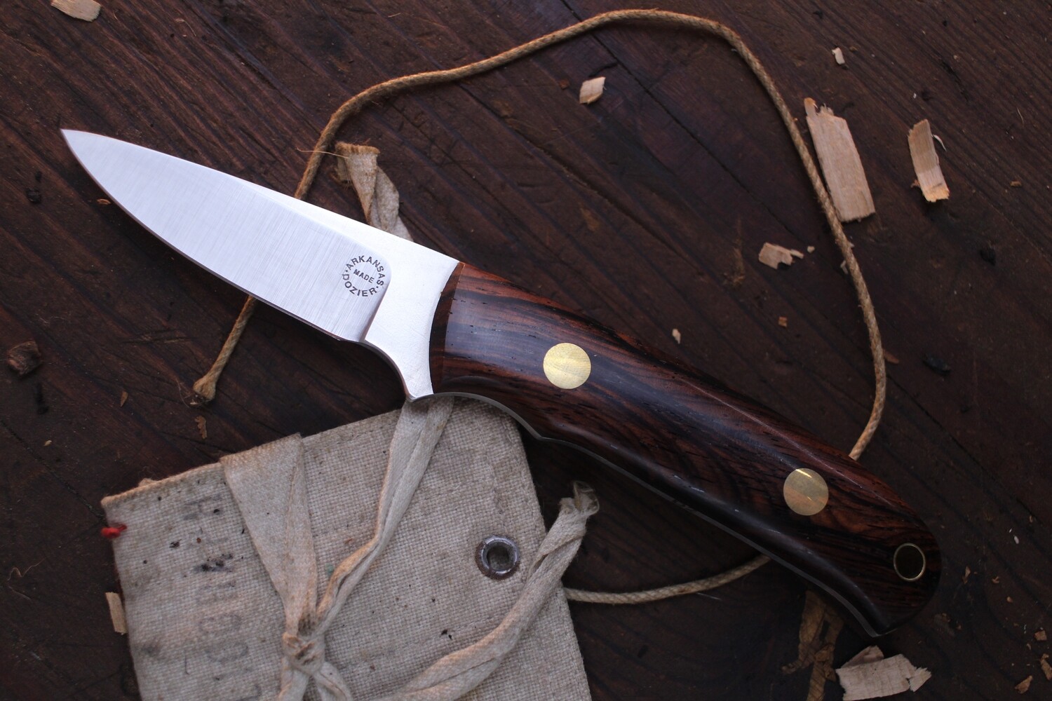 Dozier K33 Bird &amp; Trout  2.5&quot; Fixed Blade  / Cocobolo / Satin D2