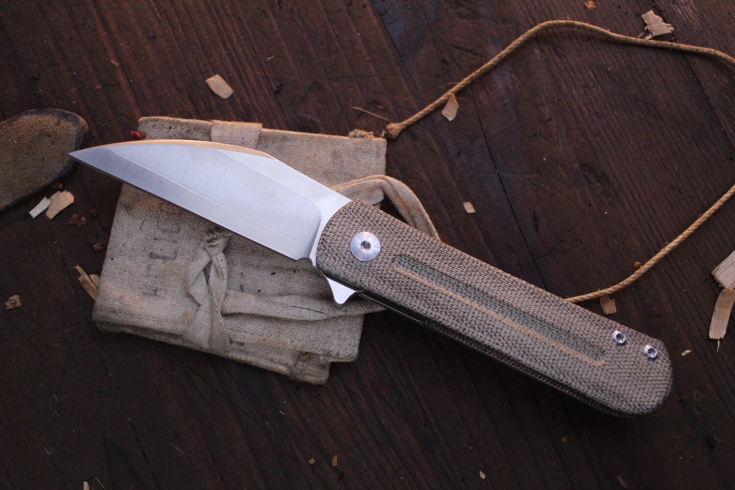 Monterey Bay Slayback 3” Linerlock Flipper / Green Canvas Micarta / San Mai ZDP-189