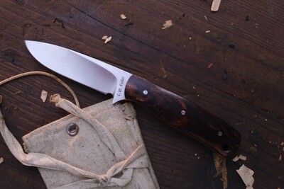 C.W. Fuller Pocket Pal 2.5” Drop Point Fixed Blade / Desert Ironwood / Satin N690.