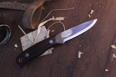 Wood Bear Knives Nordlander 4” Scandi / African Black Wood  / Satin O1