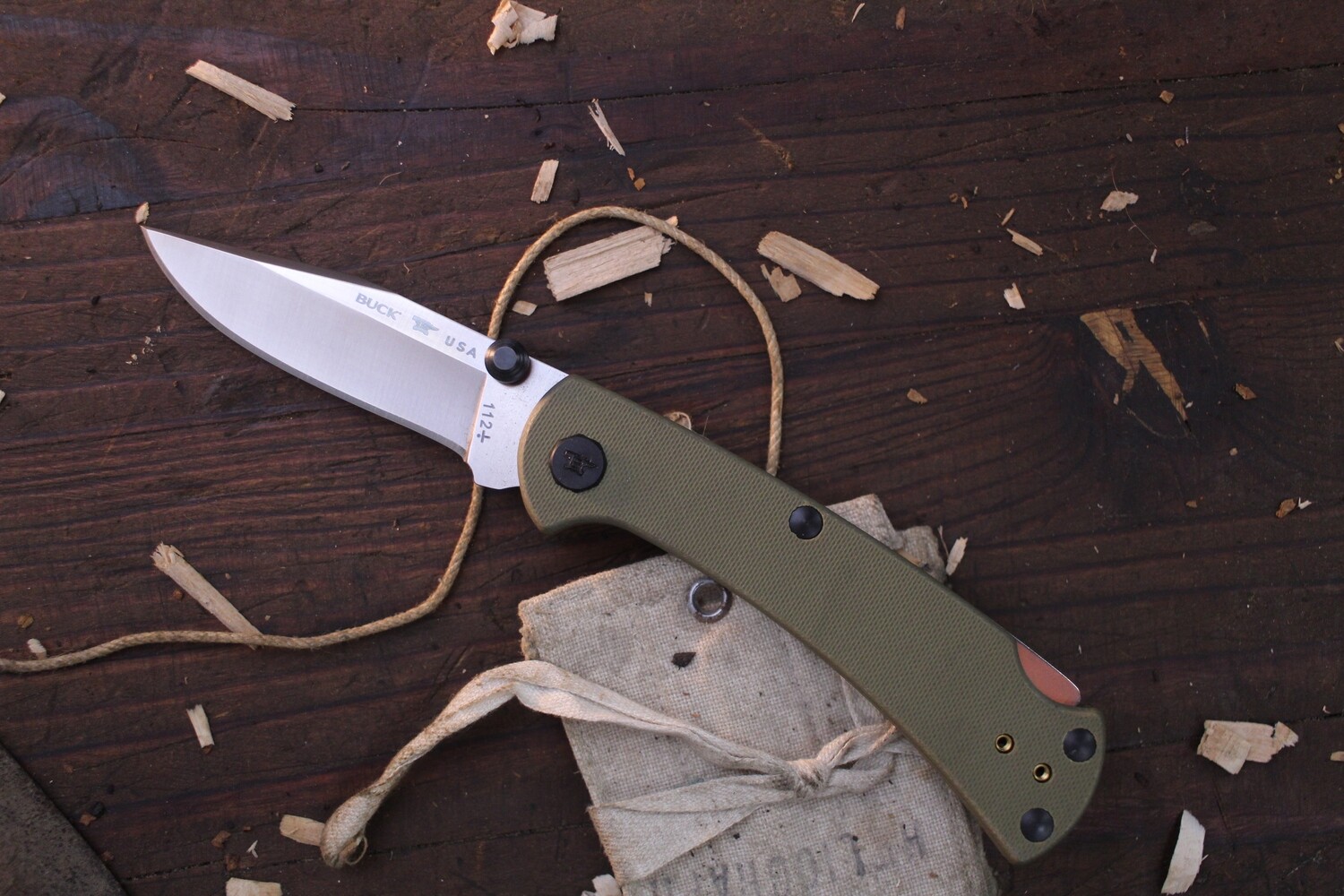 Buck 112 Slim Pro TRX 3&quot; Lockback Folder / OD Green G-10 / Satin S30V