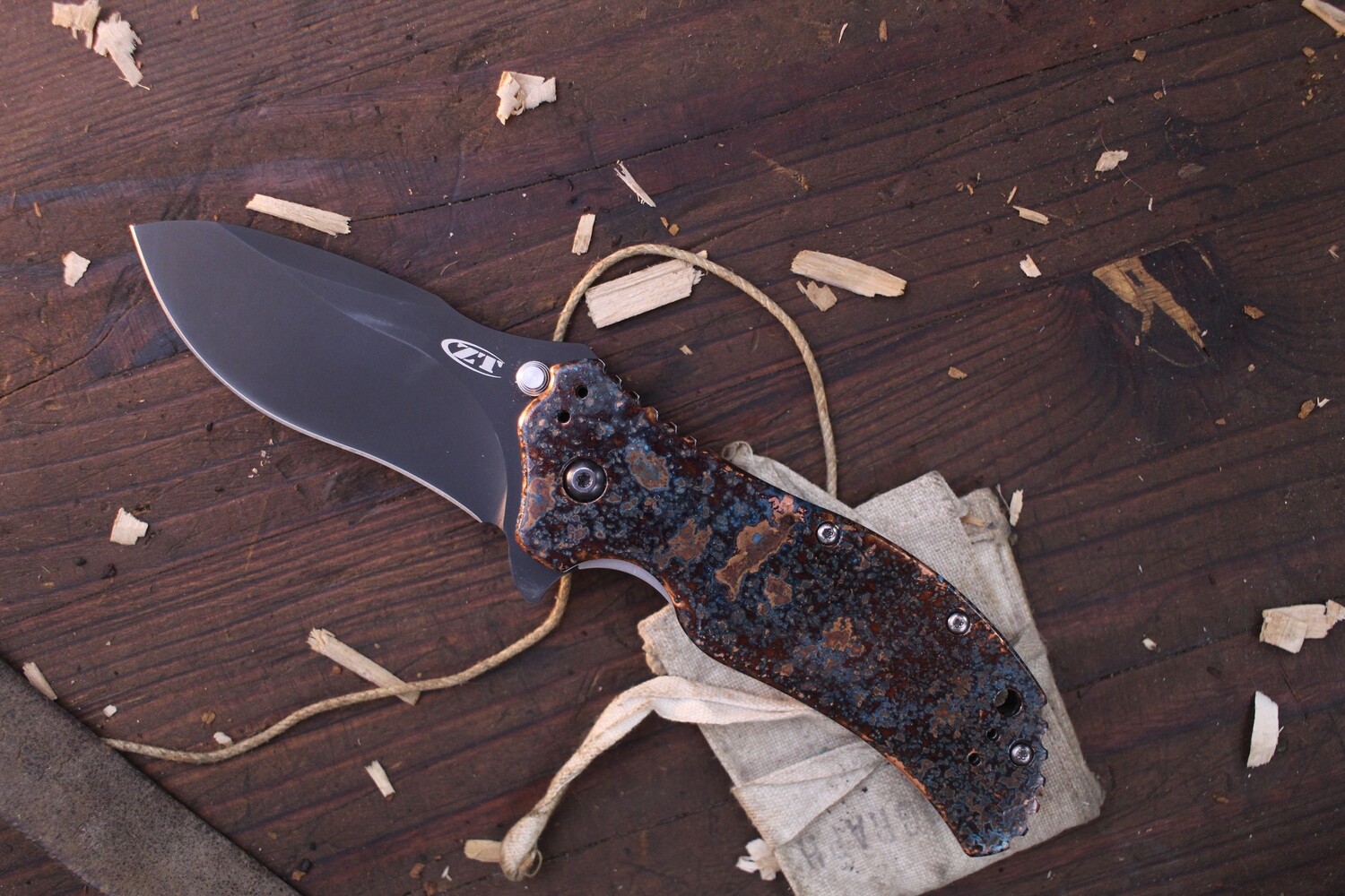 Zero Tolerance 0350 Ken Onion 3.25&quot; Assisted Opening Knife / Shipwrecked Copper / Black S30V 
