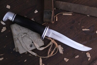 Buck Vintage 105 Pathfinder 5.00&quot; Fixed Blade / Black Phenolic Resin &amp; Aluminum / Satin 440C ( Pre Owned )