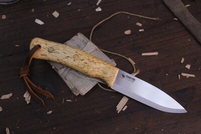 Casström No. 10 Swedish Forest Knife 4” Fixed Blade / Stabilized Blue Birch / Satin Sandvik ( Pre Owned )