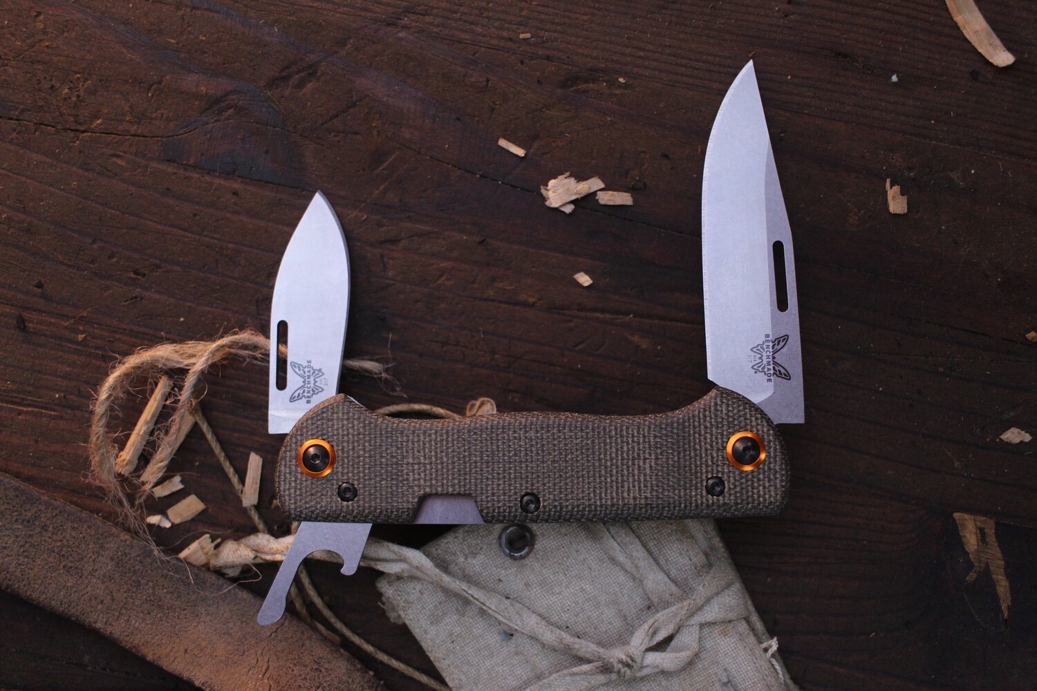 Benchmade Weekender 3&quot; Slipjoint Folder / OD Green Micarta / Stonewashed S30V ( Discontinued )