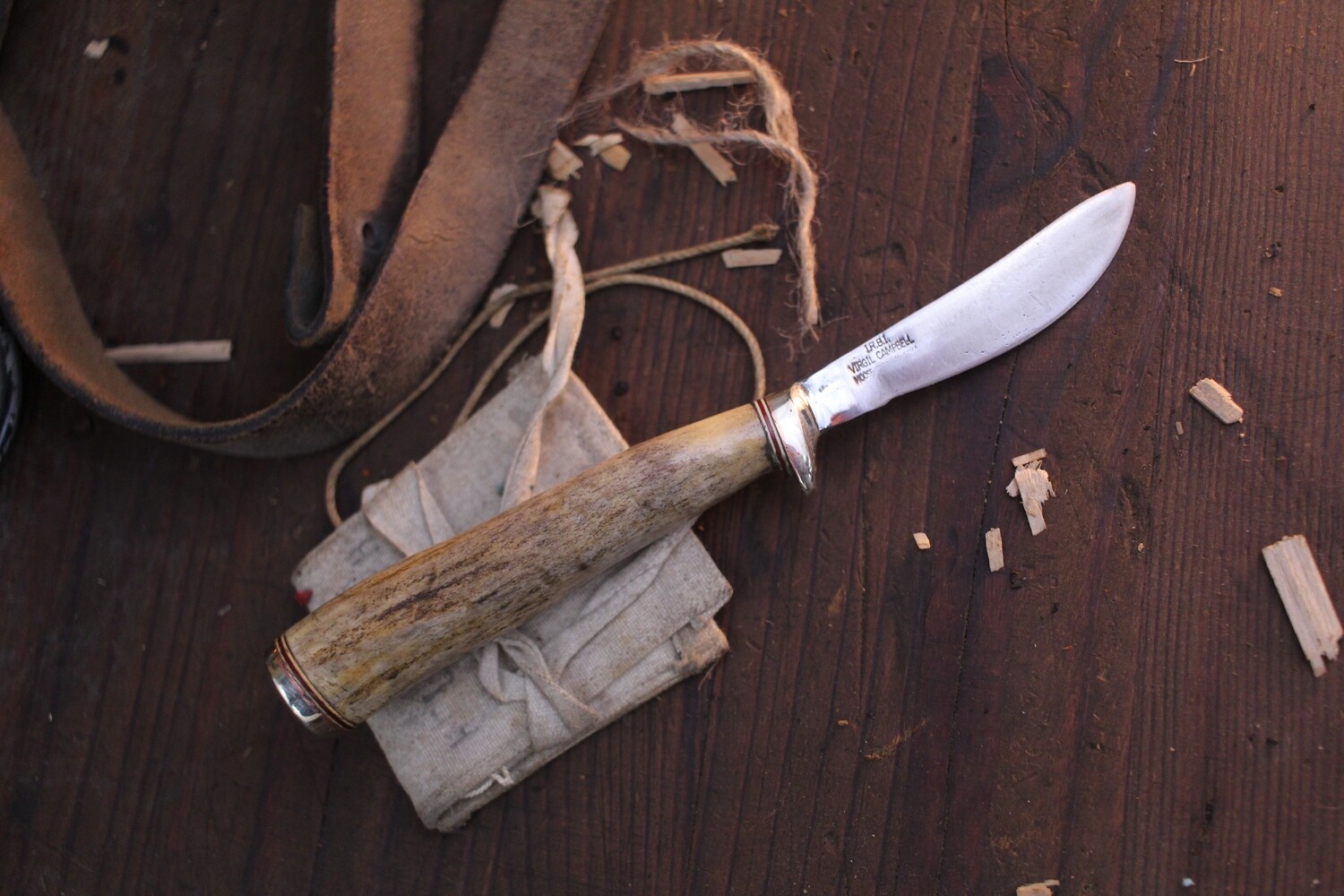 Virgil Campbell Small Drop Point 3&quot; Fixed Blade / Stag / High Carbon ( Pre Owned )