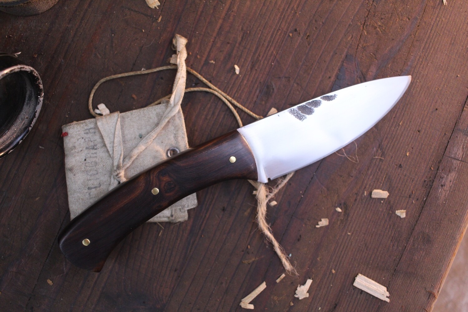 Forge 33 4” Drop Point Hunter / Desert Irondwood / Satin Forged Convex Ground 5160
