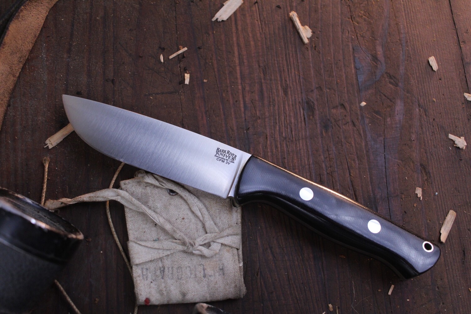 Bark River Knives Fox River EXT-2 4.53” Fixed Blade Knife / Black 