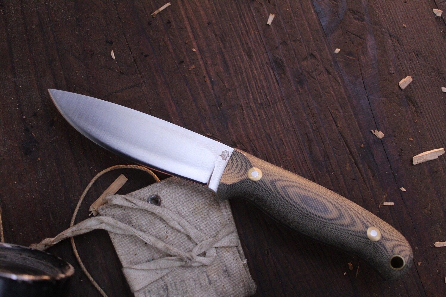 L.T. Wright Rogue River 4” Fixed Blade / Black Micarta / Satin Convex Ground A2 ( Pre Owned )