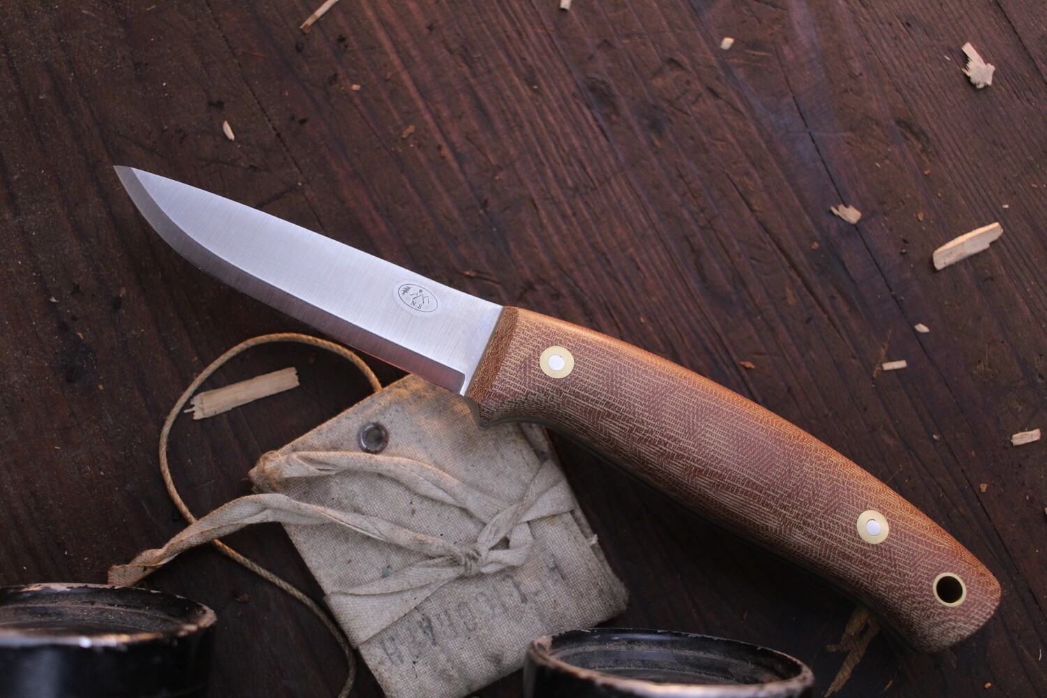 L.T. Wright Native Survival 3.875” Modified Puukko / Natural Micarta / Satin Scandi Ground O1 ( Pre Owned )
