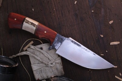 Barrett Knives Strider 5” Fixed Blade / Moose Antler & Padauk / Alaskan Forged 1095
