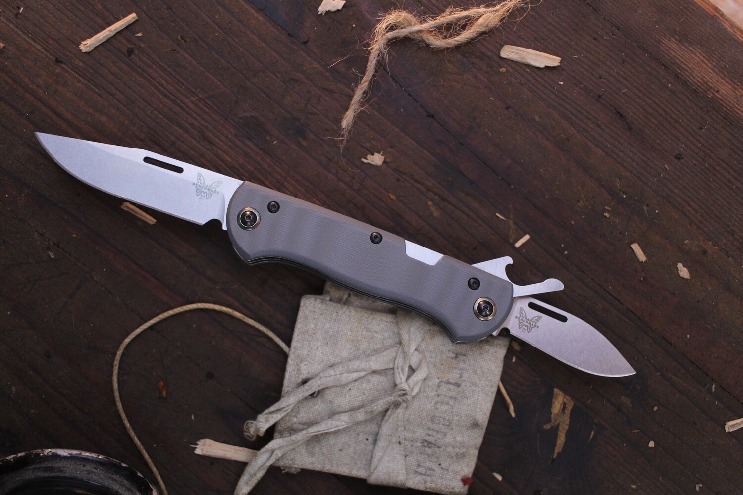 Benchmade Weekender 3&quot; Slipjoint Folder / Cool Gray G-10 / Stonewashed S30V ( Discontinued )