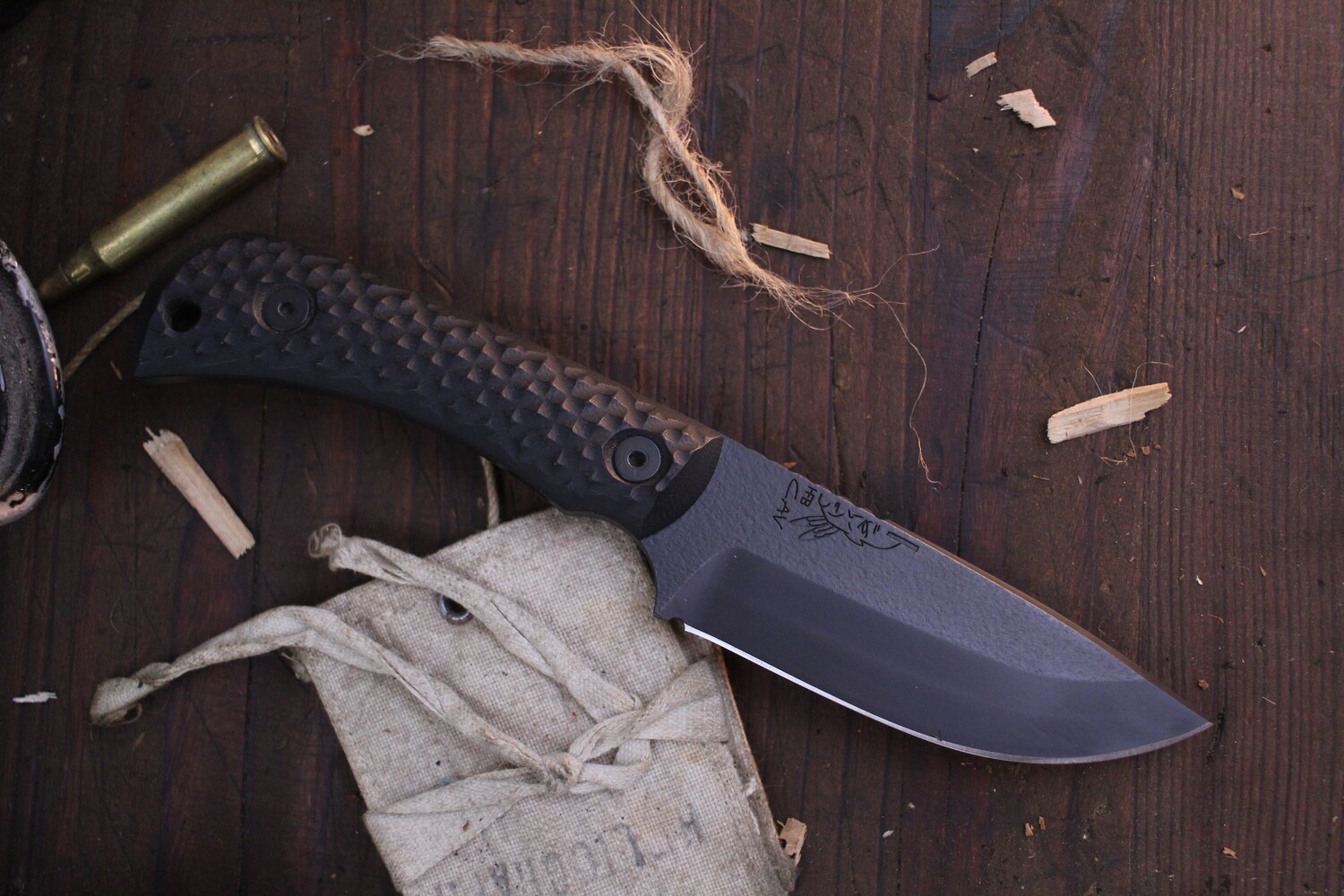Half Face Blade Cav Jr. 3.5&quot; Fixed Blade / Black Textured G-10 / Elite Black Cerakote S35VN