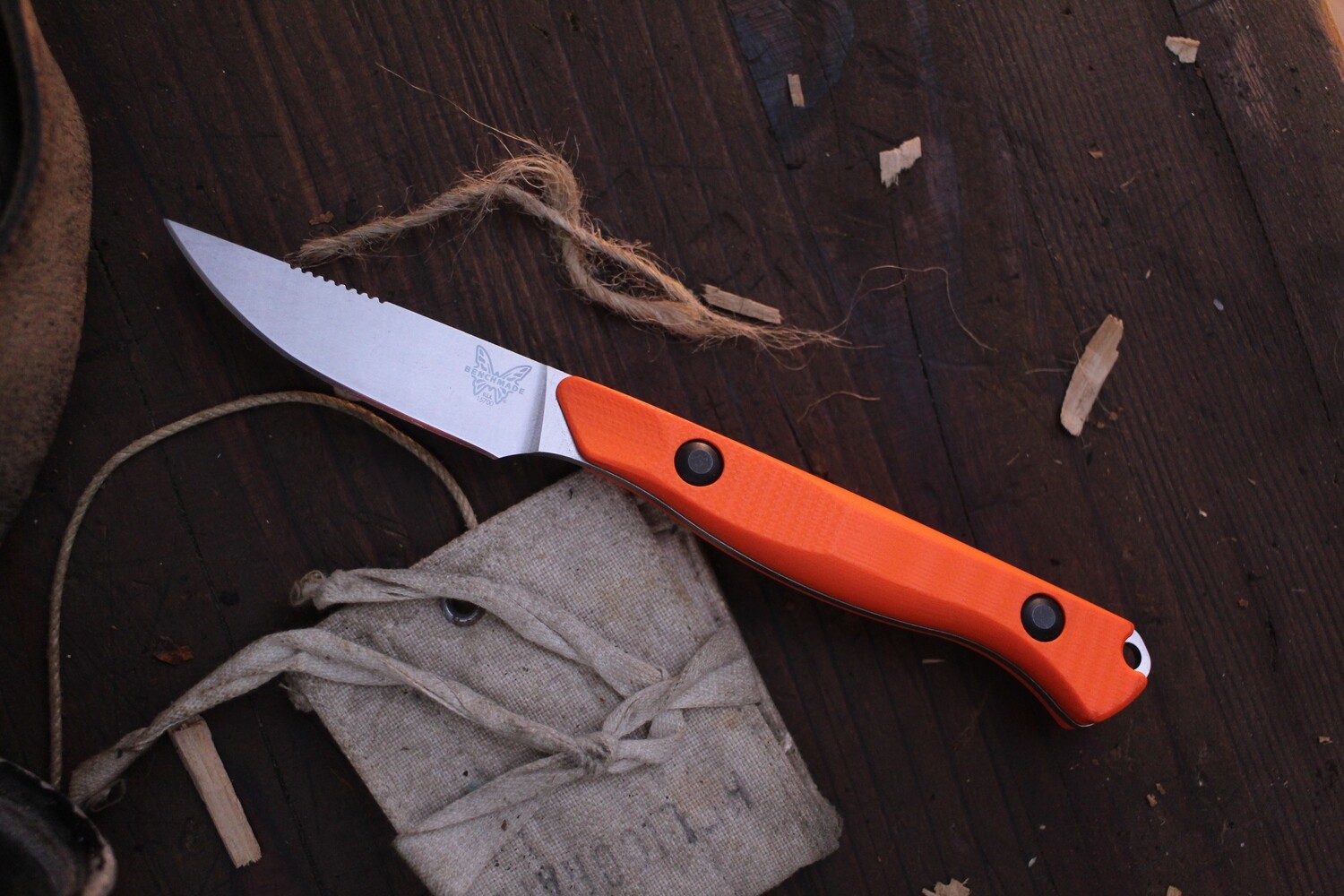 Benchmade Flyway 2.7&quot; Fixed Blade Caper / Orange G-10 / Satin CPM-154