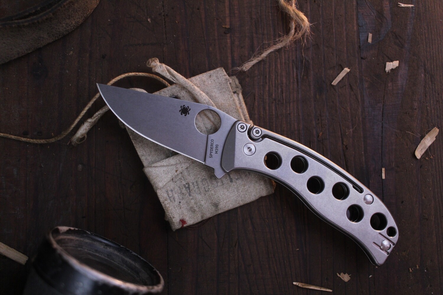 Spyderco Sprint Run PITS 2.97&quot; Slipjoint Folder / Stonewashed Titanium / Stonewashed M390