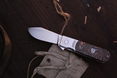 Finch Knives Model 1929 2.5" Frame Lock Flipper / Coppertone Carbon Fiber / Satin 154CM