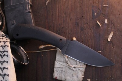 Winkler Knives Woodsman 4.25" Fixed Blade / Black Canvas Laminate / Black 80CRV2