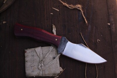 Barrett Knives Ranger 4” Spearpoint Hunter / Purple Heartwood / Forge Finish 1095