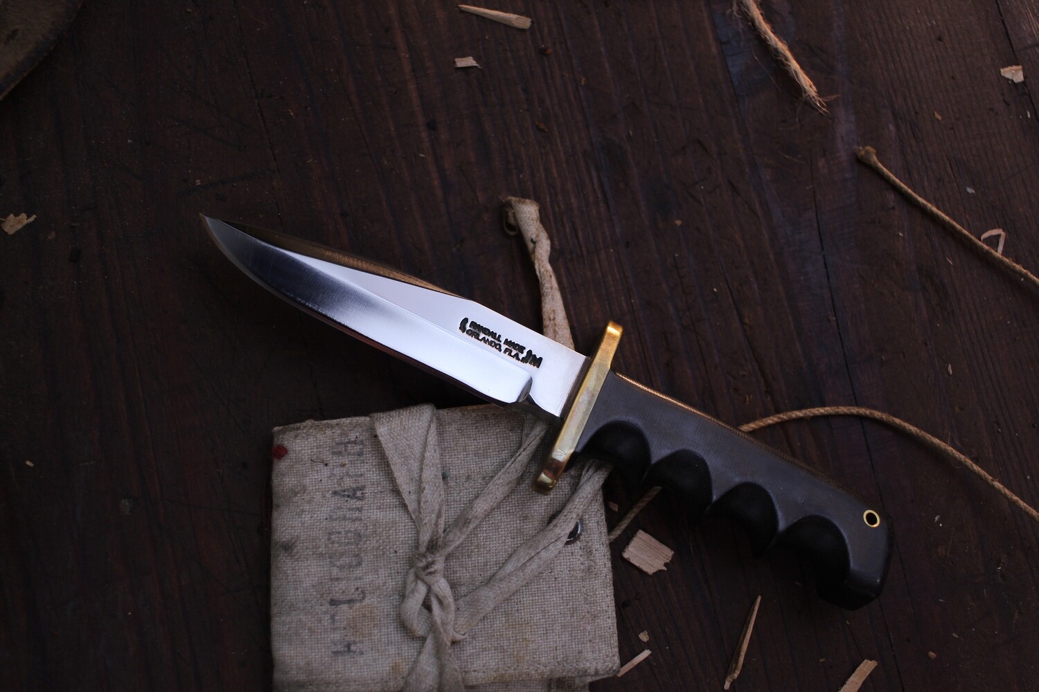 Randall Made Mini Model 14  Attack 3.75&quot; Fixed Blade / Indexed Micarta / Polished 440C ( Pre Owned )